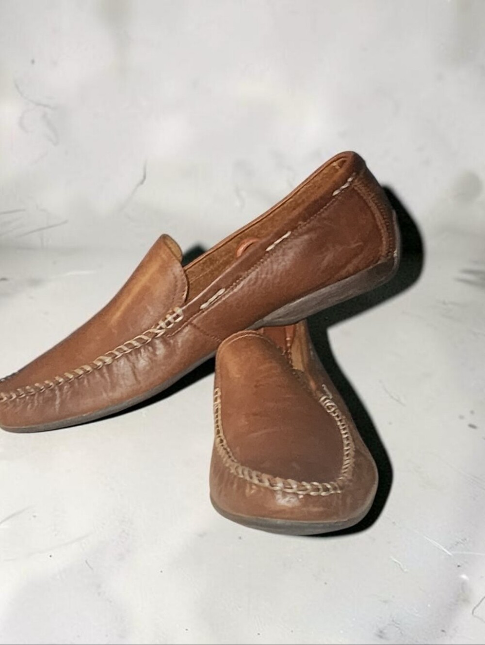FRYE Lewis Venetian Driving Shoe Men's Size 13D  Cognac Made in Mexico